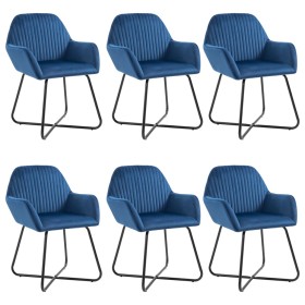 Dining chairs 6 units blue velvet by vidaXL, dining chairs - Ref: Foro24-277006, Price: 727,26 €, Discount: %