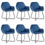 Sillas de comedor 6 unidades terciopelo azul de vidaXL, Sillas de comedor - Ref: Foro24-277006, Precio: 727,26 €, Descuento: %