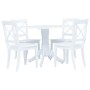 Conjunto de comedor 5 piezas madera maciza de caucho blanco de vidaXL, muebles para cocinas y comedores - Ref: Foro24-276869,...