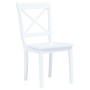 Conjunto de comedor 5 piezas madera maciza de caucho blanco de vidaXL, muebles para cocinas y comedores - Ref: Foro24-276869,...