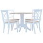 Juego de comedor 5 piezas madera maciza de caucho blanco marrón de vidaXL, muebles para cocinas y comedores - Ref: Foro24-276...