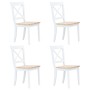 Juego de comedor 5 piezas madera maciza de caucho blanco marrón de vidaXL, muebles para cocinas y comedores - Ref: Foro24-276...