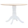 Juego de comedor 5 piezas madera maciza de caucho blanco marrón de vidaXL, muebles para cocinas y comedores - Ref: Foro24-276...