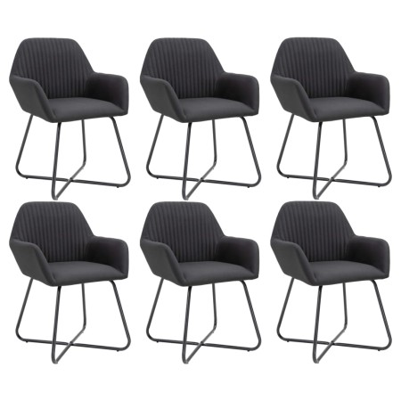 Dining chairs 6 units of black fabric by vidaXL, dining chairs - Ref: Foro24-277107, Price: 587,70 €, Discount: %