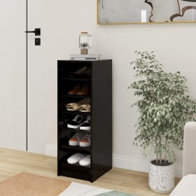 Shoe cabinet made of black plywood wood 31.5x35x90 cm by vidaXL, Shoe racks and shoe organizers - Ref: Foro24-809000, Price: ...