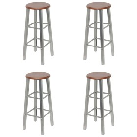 Kitchen stools 4 units silver and brown MDF by vidaXL, Kitchen stools - Ref: Foro24-277174, Price: 109,20 €, Discount: %