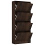 Shoe cabinet 4 doors smoked oak chipboard 59x24x136 cm by vidaXL, Shoe racks and shoe organizers - Ref: Foro24-338136, Price:...