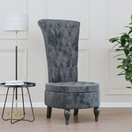 High back armchair with dark gray velvet buttons by vidaXL, Easy chairs - Ref: Foro24-352465, Price: 162,53 €, Discount: %