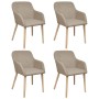 Dining chairs, 4 units, beige fabric and solid oak wood. by vidaXL, dining chairs - Ref: Foro24-270570, Price: 443,11 €, Disc...