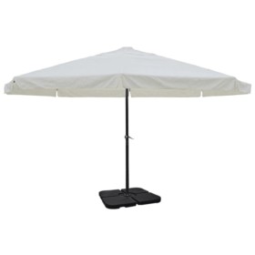 Aluminium-Regenschirm mit tragbarem Untergestell weiß von vidaXL, Sonnenschirme - Ref: Foro24-271716, Preis: 352,99 €, Rabatt: %