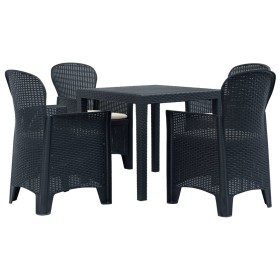 Garden dining set 5 pieces anthracite gray plastic rattan look by vidaXL, Garden sets - Ref: Foro24-276114, Price: 415,99 €, ...