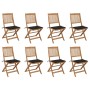 8 pcs folding garden chairs and solid acacia wood cushions by vidaXL, Garden chairs - Ref: Foro24-3075120, Price: 396,76 €, D...