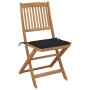 8 pcs folding garden chairs and solid acacia wood cushions by vidaXL, Garden chairs - Ref: Foro24-3075120, Price: 396,76 €, D...