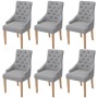 Dining chairs 6 units of light gray fabric by vidaXL, dining chairs - Ref: Foro24-274422, Price: 980,16 €, Discount: %