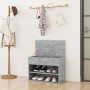 Banco zapatero madera contrachapada gris hormigón 60x30x45 cm de vidaXL, Zapateros y organizadores de calzado - Ref: Foro24-8...