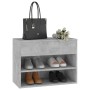 Banco zapatero madera contrachapada gris hormigón 60x30x45 cm de vidaXL, Zapateros y organizadores de calzado - Ref: Foro24-8...