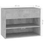 Banco zapatero madera contrachapada gris hormigón 60x30x45 cm de vidaXL, Zapateros y organizadores de calzado - Ref: Foro24-8...