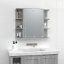 Mueble con espejo y LED color gris Sonoma 70x16,5x60 cm de vidaXL, Tocadores de baño - Ref: Foro24-820452, Precio: 74,63 €, D...