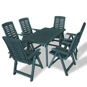 Garten-Essset 7-teilig aus grünem Kunststoff von vidaXL, Gartensets - Ref: Foro24-275080, Preis: 599,59 €, Rabatt: %