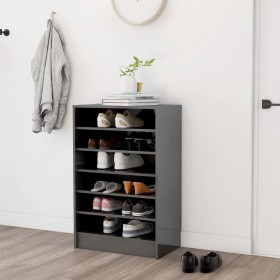 Glossy gray plywood shoe cabinet 60x35x92 cm by vidaXL, Shoe racks and shoe organizers - Ref: Foro24-808953, Price: 67,99 €, ...