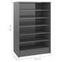 Glossy gray plywood shoe cabinet 60x35x92 cm by vidaXL, Shoe racks and shoe organizers - Ref: Foro24-808953, Price: 67,38 €, ...