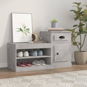 Shoe cabinet made of gray concrete plywood wood, measuring 100x42x60 cm. by vidaXL, Shoe racks and shoe organizers - Ref: For...