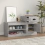 Shoe cabinet made of gray concrete plywood wood, measuring 100x42x60 cm. by vidaXL, Shoe racks and shoe organizers - Ref: For...