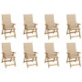 Folding garden chairs and cushions 8 pcs solid acacia wood by vidaXL, Garden chairs - Ref: Foro24-3075057, Price: 646,56 €, D...