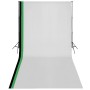 Studio kit with 3 cotton background screens and adjustable structure 3x6 m by vidaXL, studio montages - Ref: Foro24-275420, P...