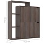 Grauer eichenfarbener Schuhschrank aus Spanplatte, 79,5 x 24 x 90,5 cm von vidaXL, Schuhregale und Schuhorganisatoren - Ref: ...