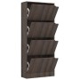 Shoe rack with 4 doors Sonoma gray engineered wood 59x24x136 cm by vidaXL, Shoe racks and shoe organizers - Ref: Foro24-33813...