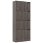 Shoe rack with 4 doors Sonoma gray engineered wood 59x24x136 cm by vidaXL, Shoe racks and shoe organizers - Ref: Foro24-33813...