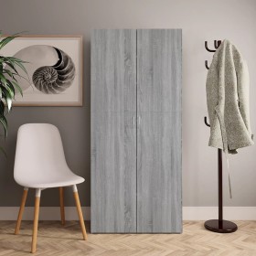 Mueble zapatero madera contrachapada gris Sonoma 80x35,5x180 cm de vidaXL, Zapateros y organizadores de calzado - Ref: Foro24...