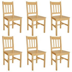 Dining chairs 6 units of pine wood by vidaXL, dining chairs - Ref: Foro24-271498, Price: 325,11 €, Discount: %