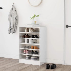 Glossy white plywood shoe cabinet 60x35x92 cm by vidaXL, Shoe racks and shoe organizers - Ref: Foro24-808951, Price: 69,99 €,...