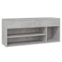 Banco zapatero madera de ingeniería gris hormigón 105x30x45 cm de vidaXL, Zapateros y organizadores de calzado - Ref: Foro24-...