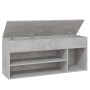 Banco zapatero madera de ingeniería gris hormigón 105x30x45 cm de vidaXL, Zapateros y organizadores de calzado - Ref: Foro24-...