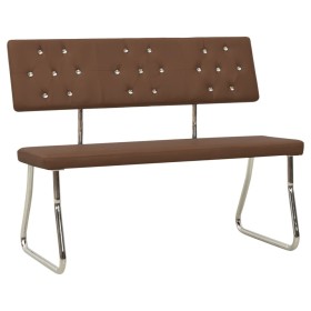 Banco de cuero sintético marrón 110 cm de vidaXL, Bancos de comedor y cocina - Ref: Foro24-325857, Precio: 134,75 €, Descuent...