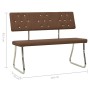 Banco de cuero sintético marrón 110 cm de vidaXL, Bancos de comedor y cocina - Ref: Foro24-325857, Precio: 134,75 €, Descuent...