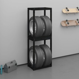 Tire support solid black pine wood 63x40x180 cm by vidaXL, Industrial shelving - Ref: Foro24-825006, Price: 82,99 €, Discount: %