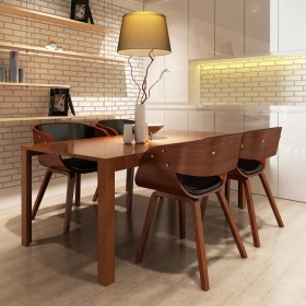 Dining chairs 4 pcs curved wood brown faux leather by vidaXL, dining chairs - Ref: Foro24-270044, Price: 596,99 €, Discount: %