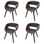 Dining chairs 4 pcs curved wood brown faux leather by vidaXL, dining chairs - Ref: Foro24-270044, Price: 607,42 €, Discount: %