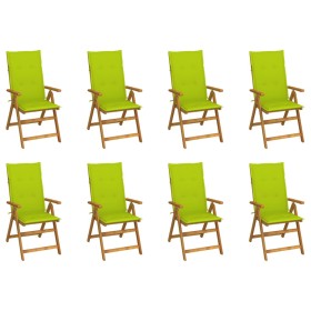 Folding garden chairs and cushions 8 pcs solid acacia wood by vidaXL, Garden chairs - Ref: Foro24-3075065, Price: 623,04 €, D...