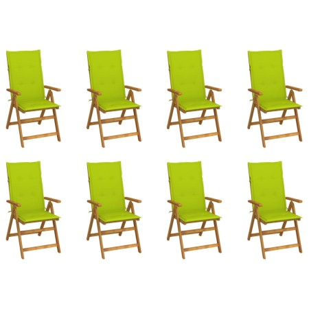 Folding garden chairs and cushions 8 pcs solid acacia wood by vidaXL, Garden chairs - Ref: Foro24-3075065, Price: 585,99 €, D...