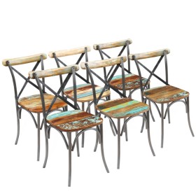 Dining chairs 6 units recycled solid wood by vidaXL, dining chairs - Ref: Foro24-274396, Price: 863,18 €, Discount: %