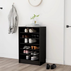 Black plywood shoe cabinet 60x35x92 cm by vidaXL, Shoe racks and shoe organizers - Ref: Foro24-808946, Price: 82,13 €, Discou...