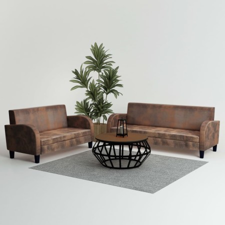 Brown artificial suede 2-piece sofa set by vidaXL, Sofas - Ref: Foro24-275226, Price: 681,38 €, Discount: %