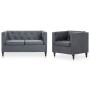 Set de sofá Chesterfield 2 piezas tapizado de tela gris de vidaXL, Sofás - Ref: Foro24-275628, Precio: 518,55 €, Descuento: %