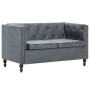 Set de sofá Chesterfield 2 piezas tapizado de tela gris de vidaXL, Sofás - Ref: Foro24-275628, Precio: 518,55 €, Descuento: %