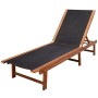 Lounger with table 2 units solid acacia wood and textilene by vidaXL, Loungers - Ref: Foro24-273752, Price: 312,35 €, Discoun...